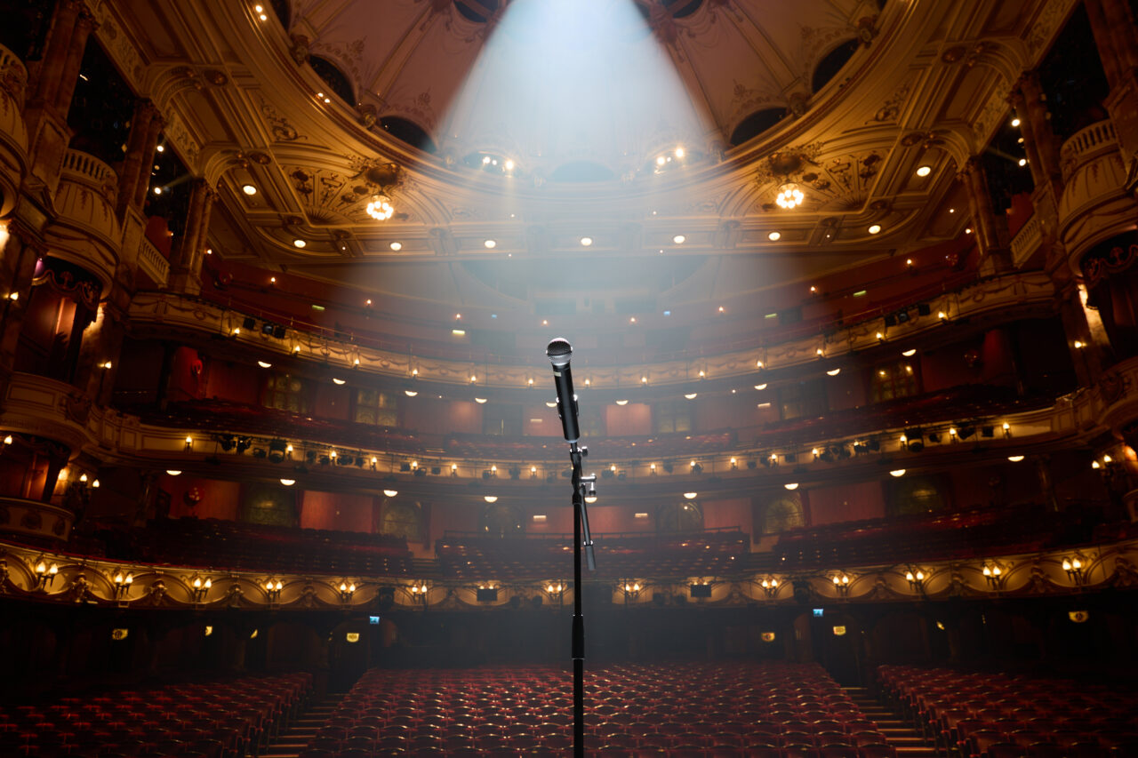 Auditorium view from stage. Photo by Hugh Fox.