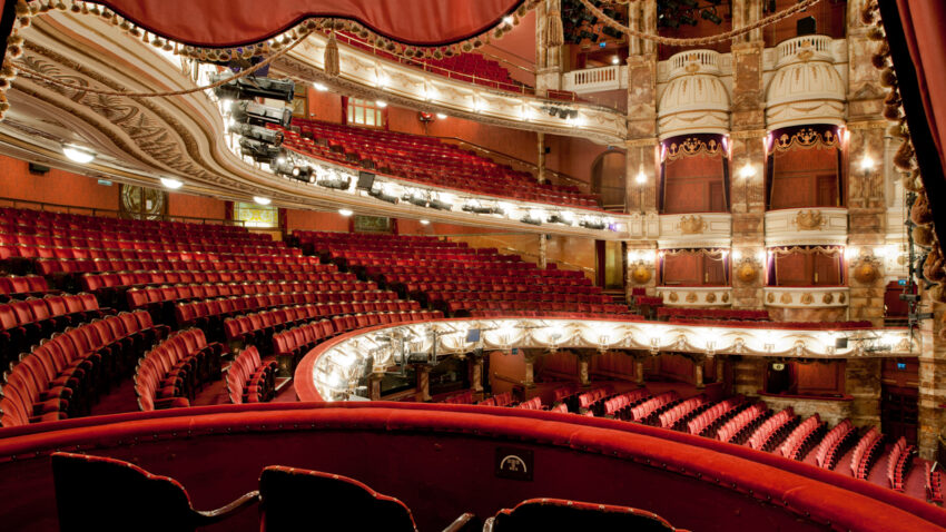 Plus red seating in London Coliseum auditorium
