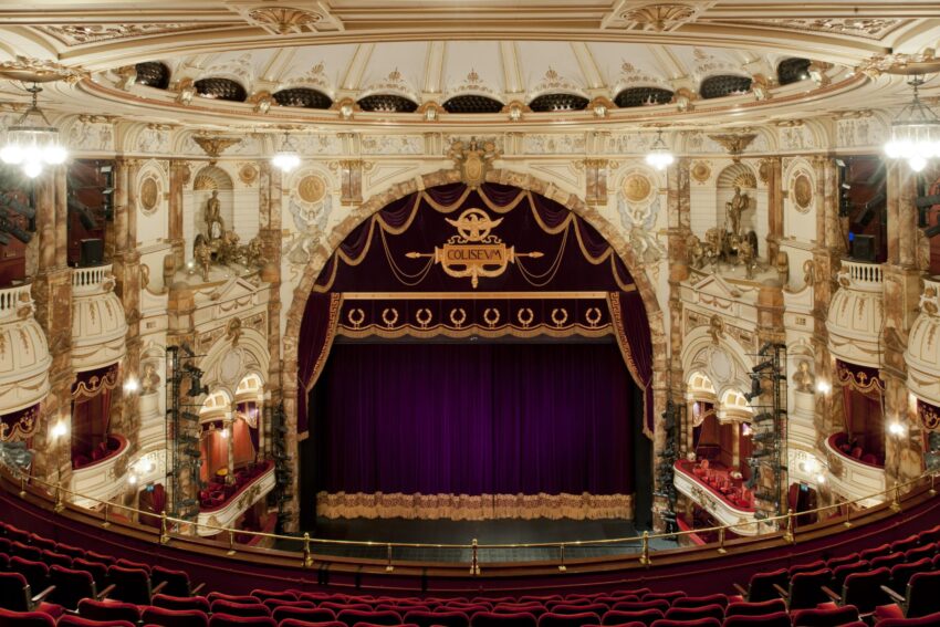 London Coliseum stage view from balcony. Photo by Guillaume de Laubier.