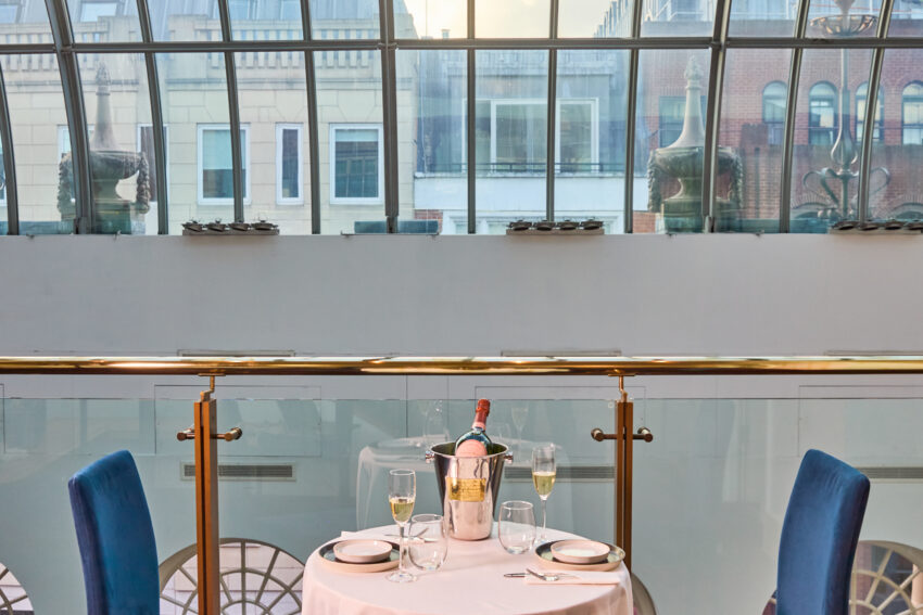 Dining scene set up in The Sky Bar. Photo by Hugh Fox.