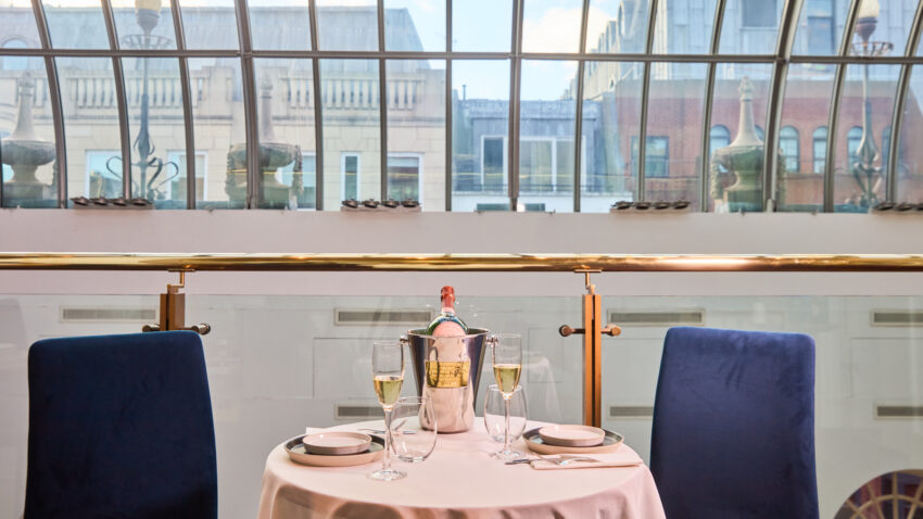 Balcony Bar tables laid for drinks