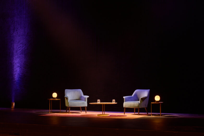Stage set up for 'An Evening With...' at :London Coliseum. Photo by Hugh Fox.