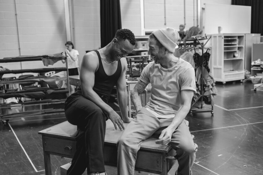 Johannes Radebe & Matt Cardle in Rehearsals. credit Matt Crockett